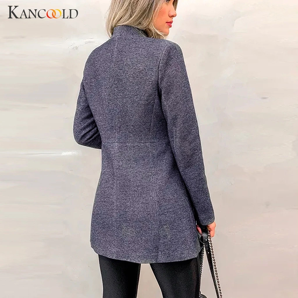KANCOOLD пальто женское однотонное OL Стильное элегантное пальто с длинным рукавом приталенный костюм шерстяные модные пальто и куртки для женщин 2019AUG15