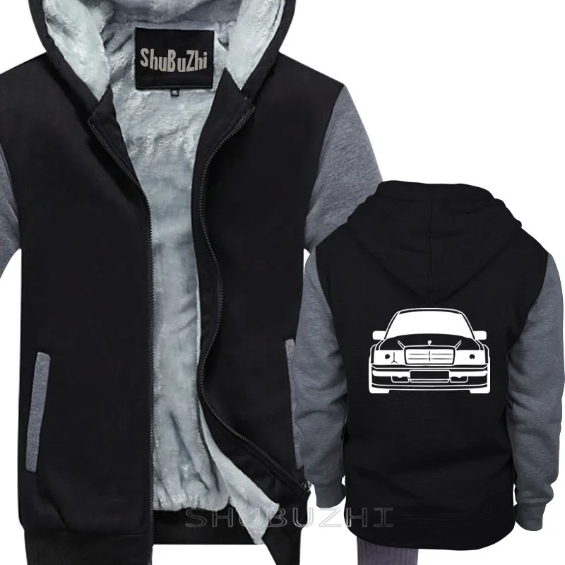 Мужская Толстая куртка с графическим буквенным принтом, мужское теплое пальто, Mercedes 190E Evolution II, черные топы с машинками, худи, хлопковый топ, толстовки sbz5114 - Цвет: black grey