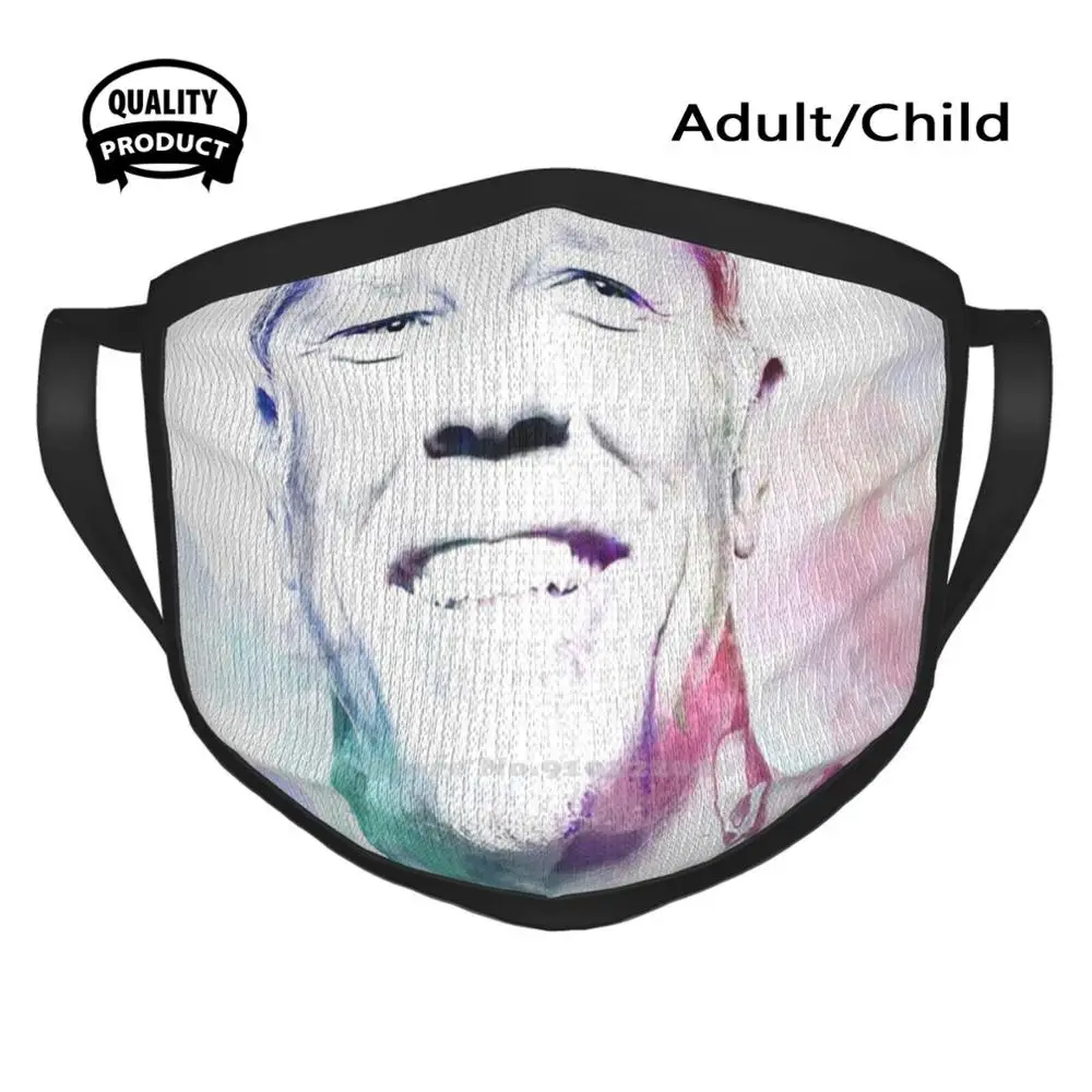 James Designer Black Breathable Reusable Mouth Mask Portrait Celebrity Star Music Heavy Singer Watercolor Song Smile | Аксессуары для