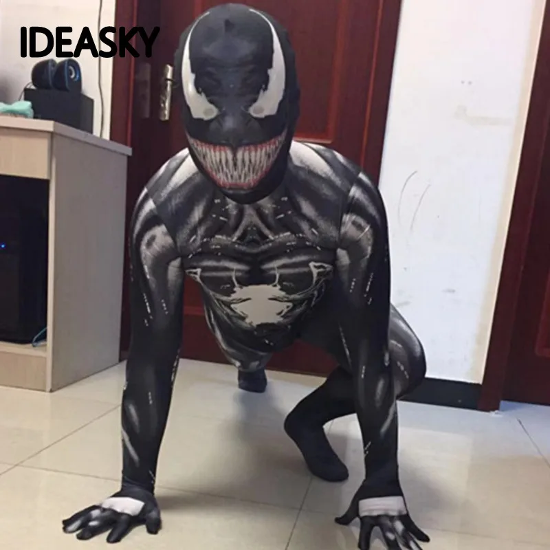Symbiote Человек паук Гвен костюм Venom Детский Маска для мальчиков косплей костюмы на