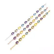 Роскошный брендовый модный винтажный браслет с натуральным цветным кристаллом для женщин, высокое качество, бижутерия