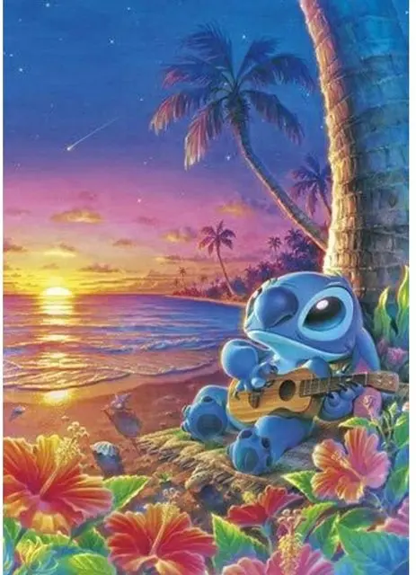 Disney Cartoon Lilo & Stitch DIY 5D Diamond Painting Cross Stitch Embroidery Full Diamond Mosaic Wall Decor Child Birthday Gift 