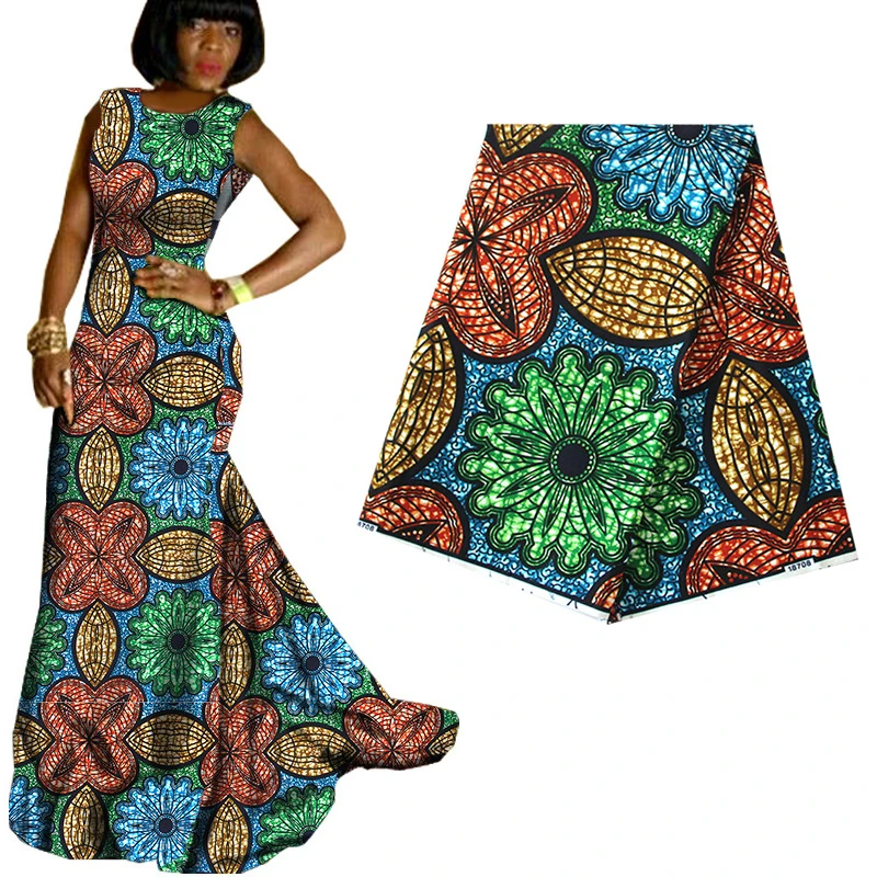 Хлопчатобумажная африканская печатная настоящая восковая ткань Новое поступление швейная батик ткань Анкара голландская печатная настоящая восковая ткань для платья