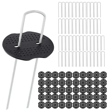 

Landscape Nails, 6-Inch Garden Nails with Black Mats, for Barriers, Plant Piles, Ground Cover Plants