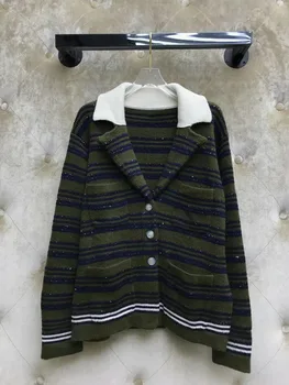 

Cw16720 Beautiful Matter Chronicles 2020 Good Morning! Suit-dress French Literature Paillette Weave Yarn Wool Loose Coat