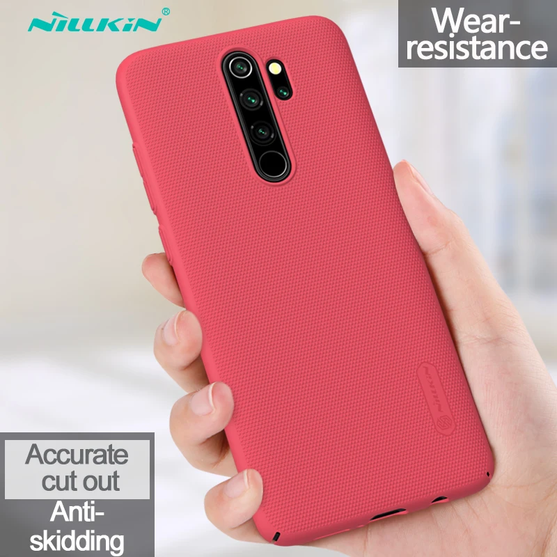 Матовый чехол Nillkin для Xiaomi Redmi Note 8 Pro, суперматовый защитный ультратонкий чехол для мобильного телефона, Жесткий Чехол из поликарбоната - Цвет: Красный