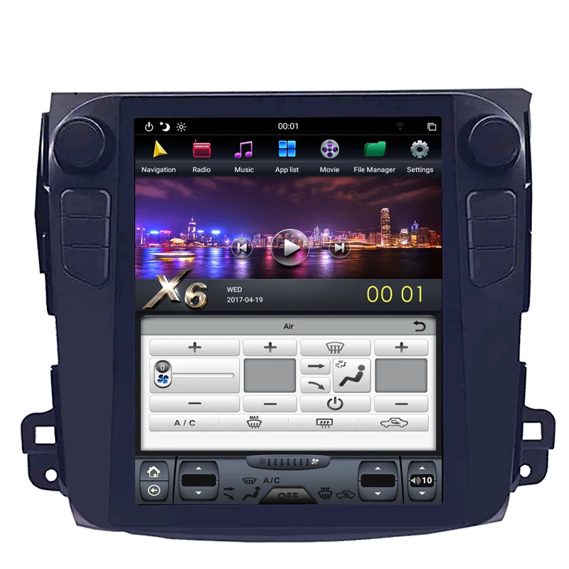 Top NAVITOPIA 10.4inch 4G+64GB Tesla Style Vertical Screen Android 8.1 Car DVD GPS Navigation for Mitsubishi Outlander 2006-2012 2