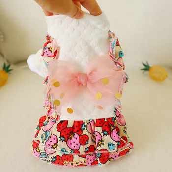 

Dog Bowknot DressAutumn Winter Cute Pet Cat Princess Apparel Clothes Party Dress For Small Medium Large Dogs XS-XL