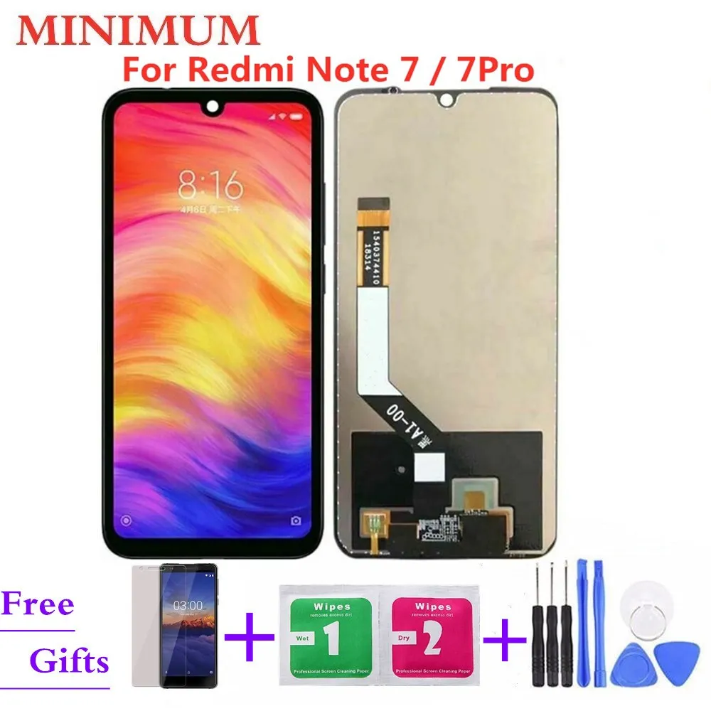 ЖК-дисплей для Xiaomi Redmi Note 7 6 3 дюйма сенсорный экран с дигитайзером в сборе Замена +