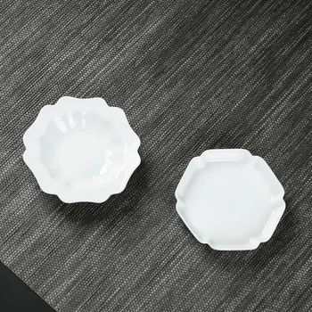 

Ceramic Whiteware with Accessories Japanese Tea Ceremony Creative Ceramic Kombucha Cup Saucer Heat Proof Mat Ceramic Coaster