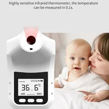 

Non-Contact Thermometer Wall-Mounted Infrared Forehead Digital Temperature Fever Alarm Accurate Instant Reading LCD Display