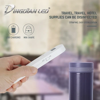 

Portable UVC Germicidal lamp USB Charging DC 5V 2W 500mAh Antivirus Lamp ABS Body Ultraviolet lamp Sterilizer uv lights DingDian