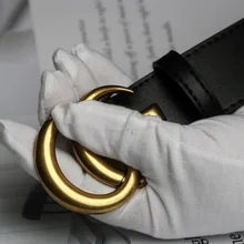 Luxury Designer Famous Brand High Quality Classic Double G Buckle Jeans Belt Fashion Genuine Leather Men Women Belts For Dress