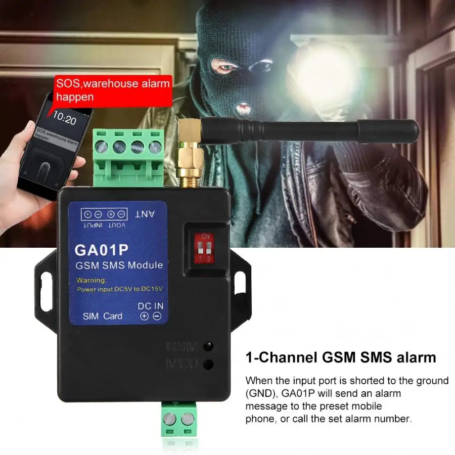 Сигнализация GA01P GSM сигнализация для звонков по SMS аккумуляторная батарея системы