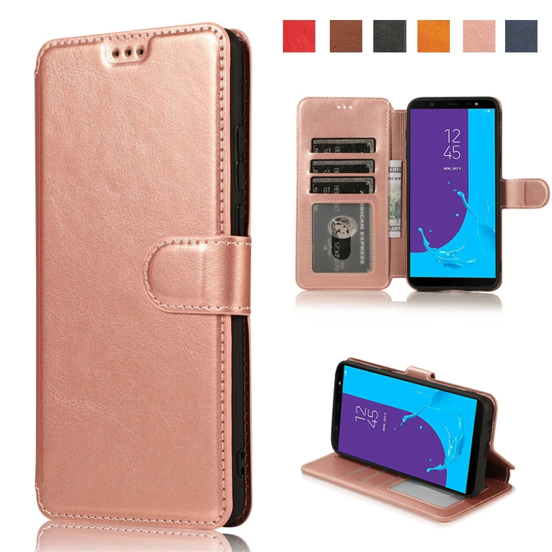

Luxury Flip Wallet Case For Samsung A6 A7 A9 2018 Case For Samsung Galaxy J8 J6 J4 Plus 2018 J3 J5 J7 2017 Cover