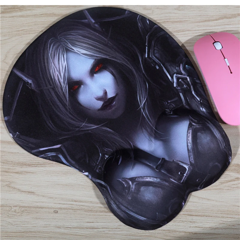 FFFAS 3D коврик для мыши WOW Ночной эльф подставка для запястья груди Oppai для девочек игровой коврик для мыши для компьютера клавиатура, мышка для ноутбука