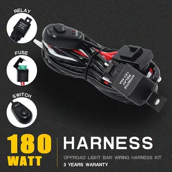 

HiMISS Wiring Harness Switch Relay Kit for Connect 2 LED Work Driving Light Bar