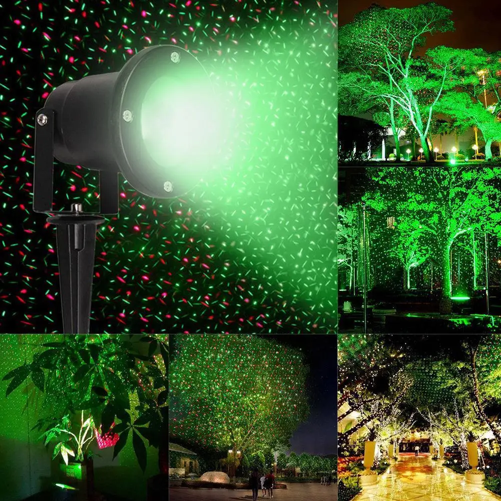 

Waterproof Outdoor Landscape Projector R&G Stars Laser Xmas Light w/ Remote s