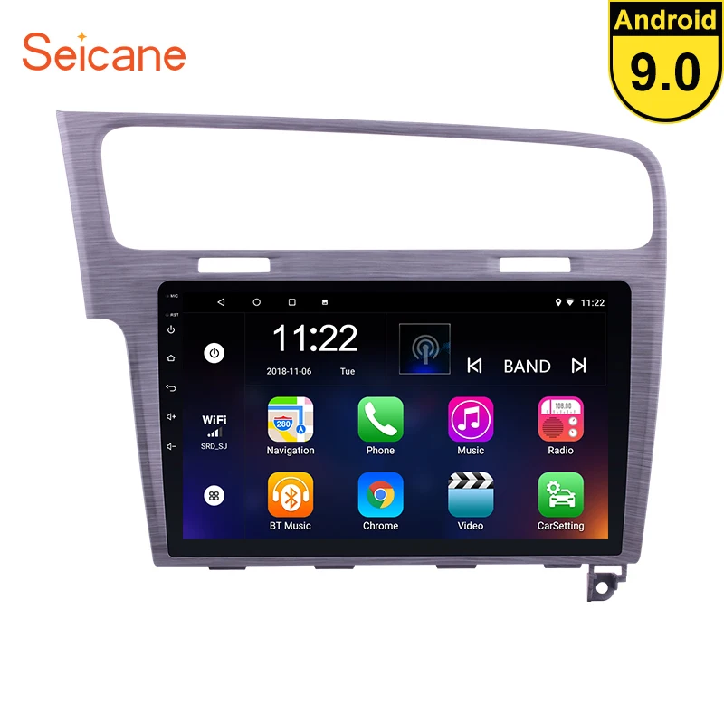 Seicane 10,1 дюймов автомобильное радио головное устройство Android 9,0 gps Navi плеер для 2013 VW Volkswagen Golf 7 управление рулевым колесом
