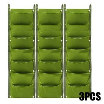 

7 Pocket Vertical Growing Planting Bag Wall Hanging Pocket Pot Garden Planter Planting Bag DTT88