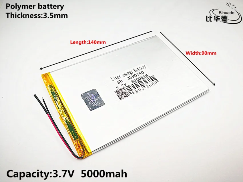 Хорошего качества 3,7 V, 5000mAH 3590140 полимерный литий-ионный/литий-ионный аккумулятор для планшетных ПК банк, gps, mp3, mp4