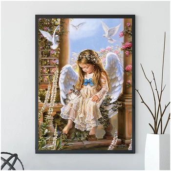 

5D DIY Diamond Painting Angel girl Peace Pigeon Full Round/Square Diamond Embroidery Cross Stitch Rhinestone Home decor