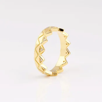 

Original 925 Sterling Silver Pan Ring Shiny Gold With Crystal Crown Pan Ring For Women Wedding Party Gift Fashion Jewelry