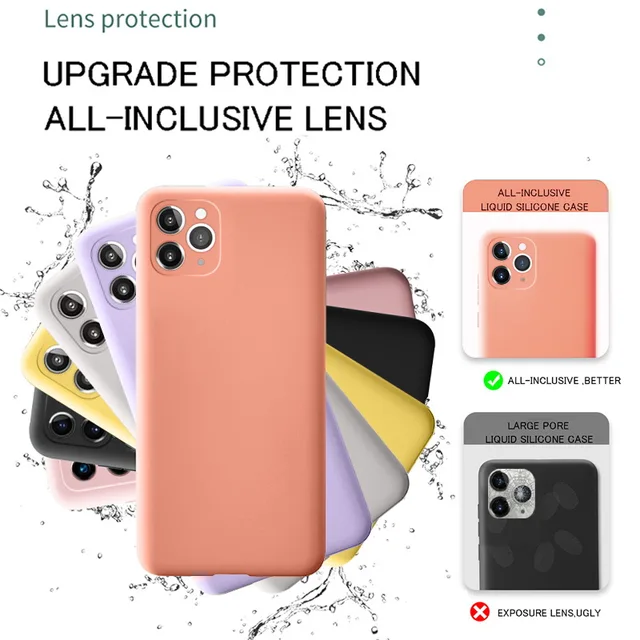 For iPhone 11 12 Pro SE 2 Case Luxury Original Silicone Full Protection Soft Cover For iPhone X XR 11 XS Max 7 8 6 6s Phone Case 5
