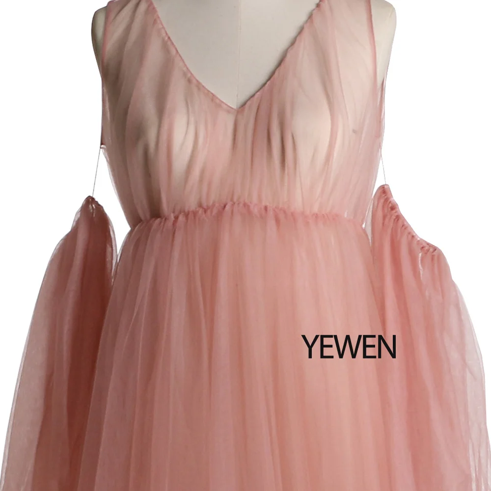 formal evening gowns Cute Pink Tulle Strech Waist Remove Sleeves Maternity Dress Yewen plus size ball gowns