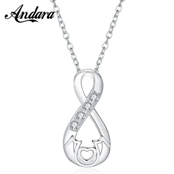 

New 925 Sterling Silver Necklace Zircon Crystal Mom Pendant Necklace Is A Gift For Woman Jewelry