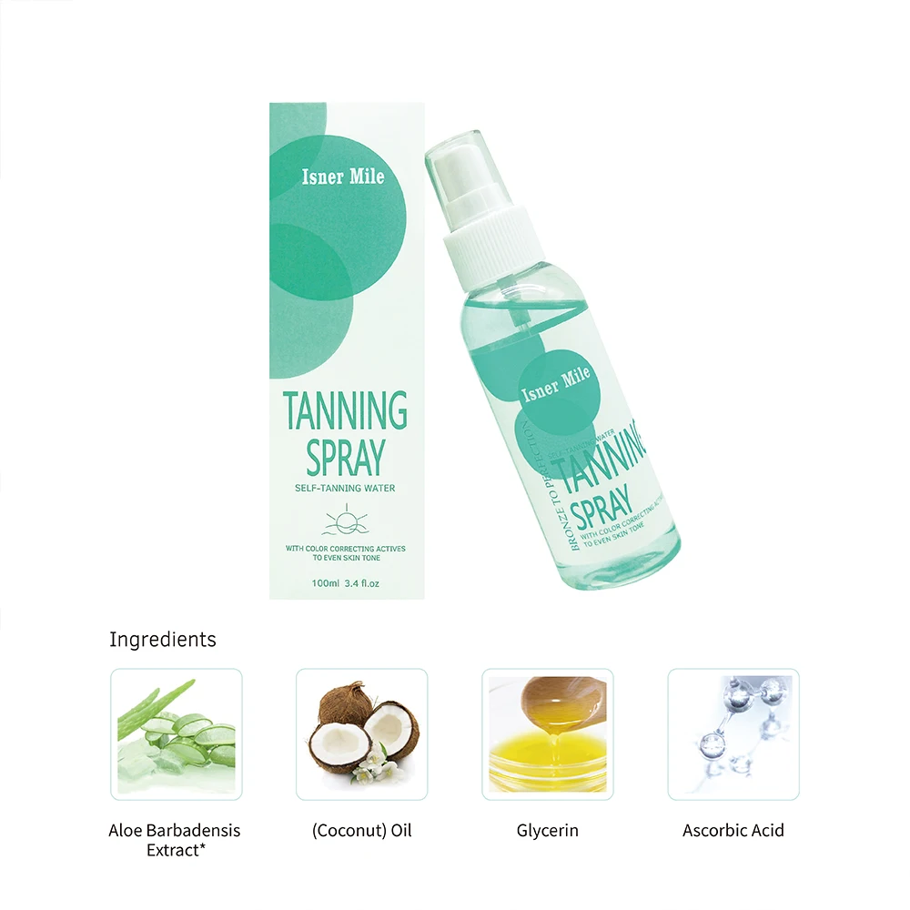Água para o Corpo Profundo e Duradouro Isner Milha Spray Auto Bronzeador Rápido Bronzeamento Escuro Bronzeado 100ml Tan 4 Beleza e saúde