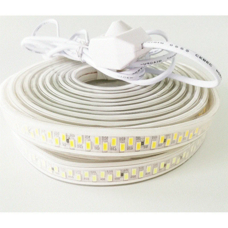 cheap Fanlive 50m lot 180leds m Double Row AC110V 220V SMD 5730 5630 LED Strip Tape Flexible Warm White Waterproof For Home Decoration