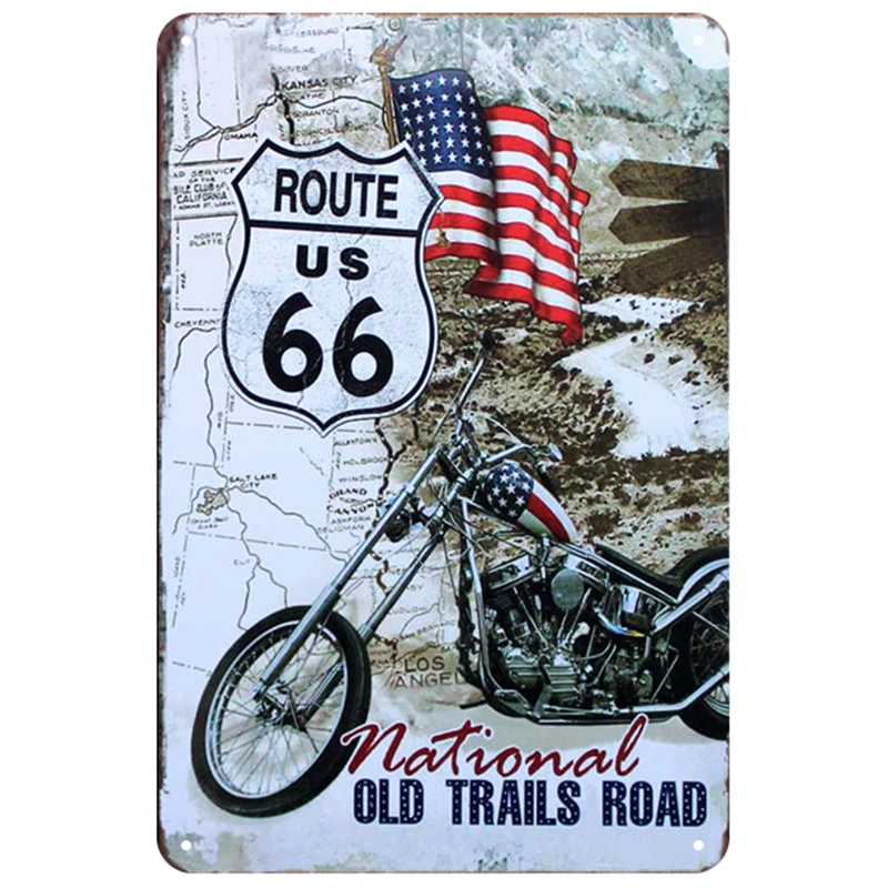 Route 66 табличка металлическая винтажная жестяная вывеска Pin Up потертый шик Декор винтажные металлические знаки украшение бара металлический плакат для паба металлическая пластина