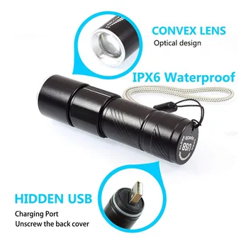 

LED UV Flashlight 365nm 395nm Blacklight Scorpion UV Light Pet Urine Detector Zoomable Ultraviolet Rechargeable Outdoor Lighting