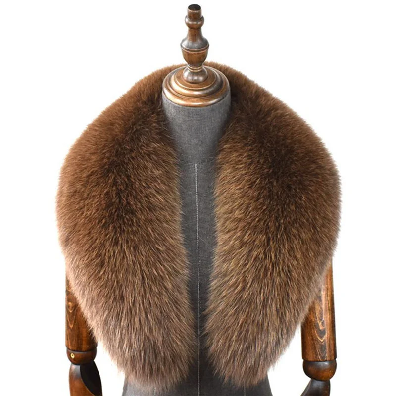 100% Natural Real Fox Fur Collar For Women And Men's Coat Jacket Extra Large Size Neck Warmer Scarf Shawls |