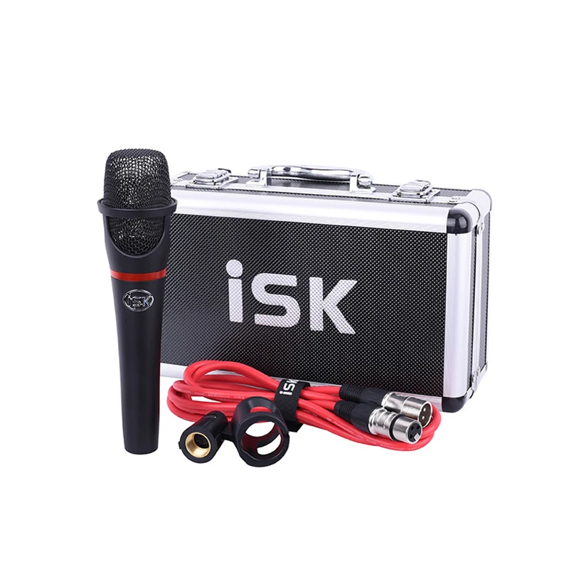 Черный ISK S300 Ручной конденсаторный микрофон для сценических выступлений, выступлений, персональных компьютерных записей и сетевого якоря - Цвет: Черный
