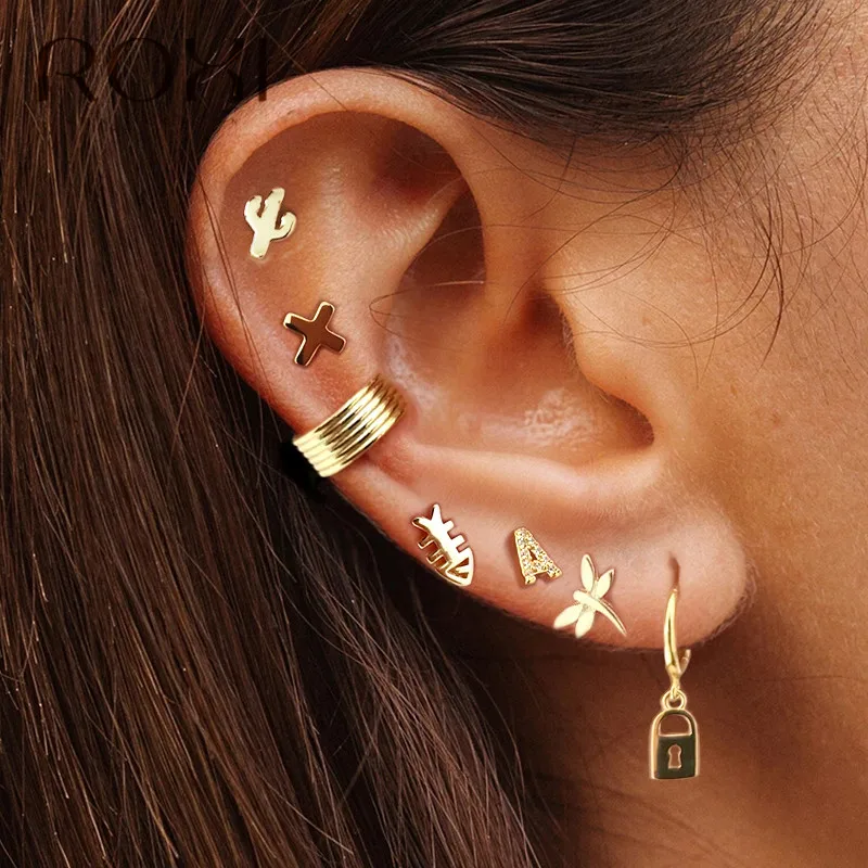 WomenS Punk Style Animal Snake Earring 100/% 925 Sterling Silver Snakelike Pendant Stud Earrings For Women