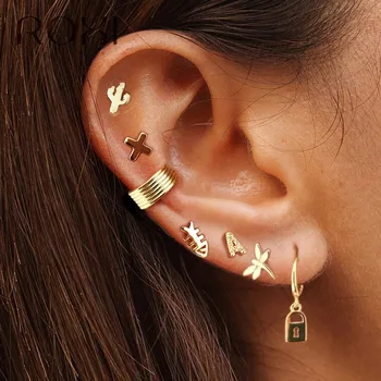 

ROXI 2019 Women's Punk Style Animal Snake Earring Personality Padlock Lock Earrings 925 Sterling Silver Snakelike Stud Earrings