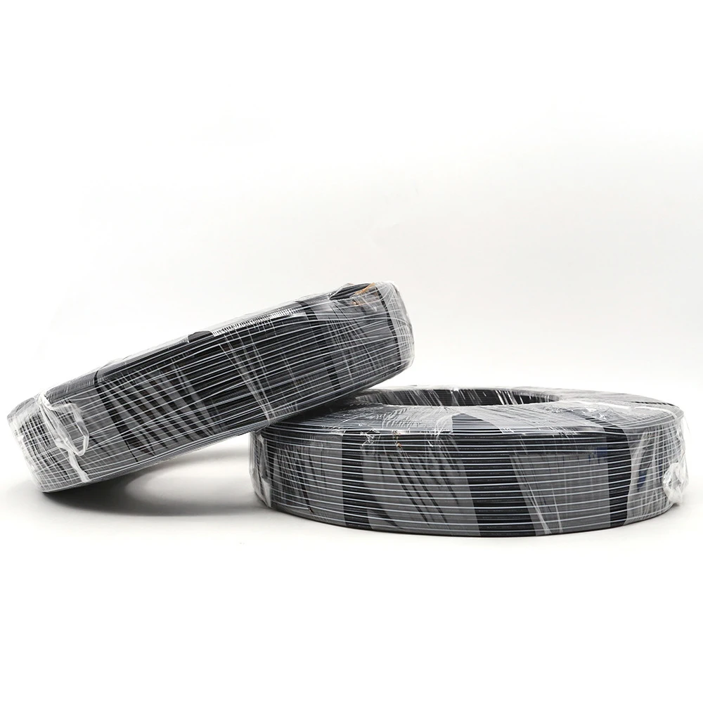 2468_22awg黑注白条双并线 美标0.3mm双并镀锡电子线 黑白条并线