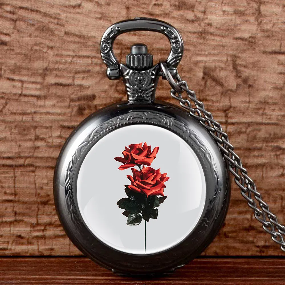 

2019 New Train Locomotive Engine Pattern Cover Design Pocket Watch Necklace Pendant Chain Unisex Gifts Clock Cep Saati