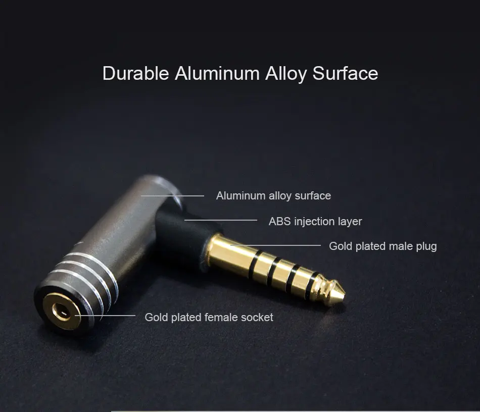 Adaptador fêmea balanceado cayin m6 4.4mm trrrs macho para 2.5mm
