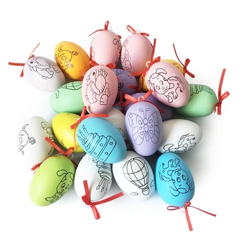 

10pcs/100pcs DIY Easter Egg Children Toy Plastic Colored Easter Events Party Handmade DIY Easter Egg Graffiti Drawing Toys