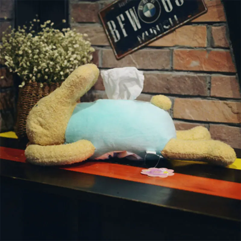 blue cloth Игрушка салфетница Креативная игрушка держатель для салфеток Kawaii в форме кролика бумажный чехол для полотенец Бытовые животные из бумажек ящик для хранения дома Декор подарок для девочек - Цвет: blue cloth