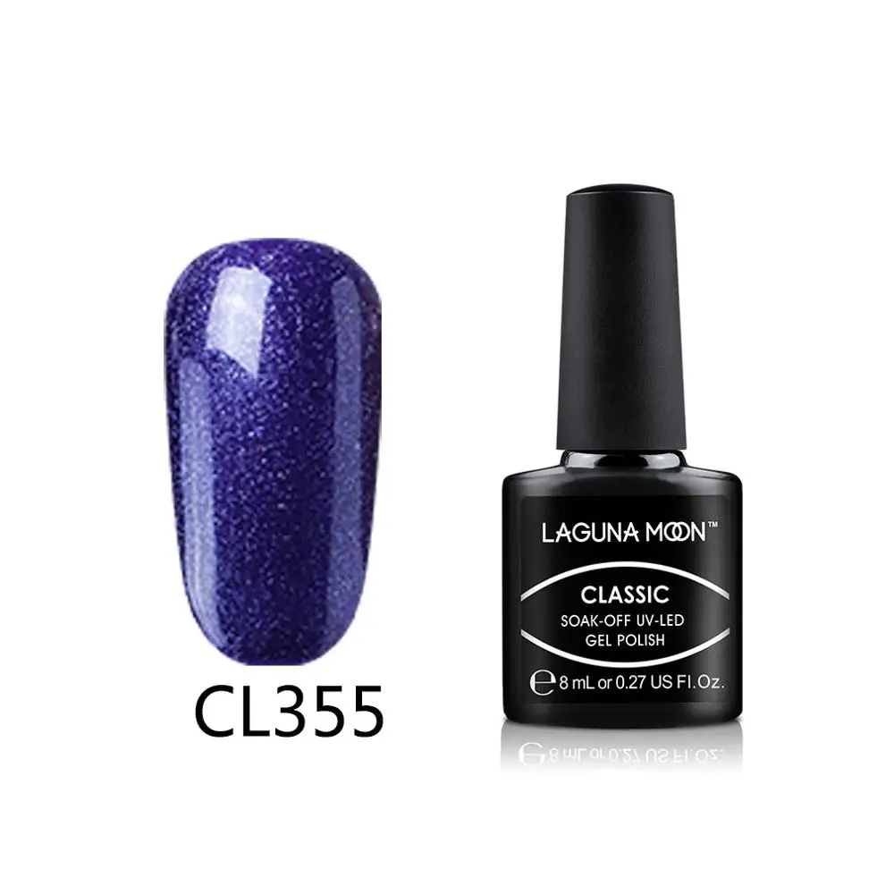 Lagunoon, 8 мл, фиолетовый Цветной Гель-лак для ногтей, окрашивание, замачивание, Полупостоянный гель, УФ-и светодиодный, лампа, эмалированный лак, лак, гель лак - Цвет: 355