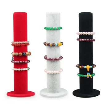 

3 Color Velvet Jewelry Rack Bracelet Watch Chain Organizer Holder Vertical Display Stand