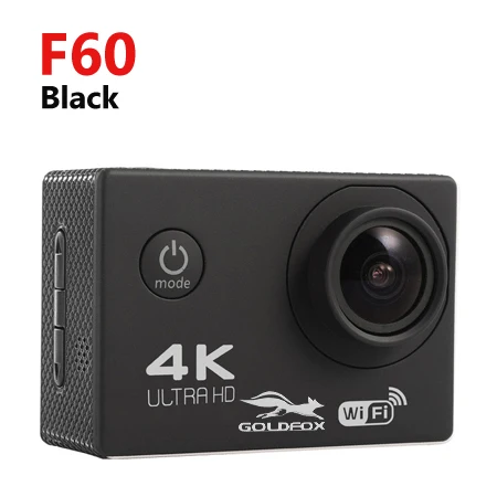 Экшн-камера GOLDFOX 16MP Ultra HD 4K 30fps WiFi 2,0 ''170D Go водонепроницаемая Спортивная DV камера на шлем видео запись камера DVR - Цвет: F60 Black