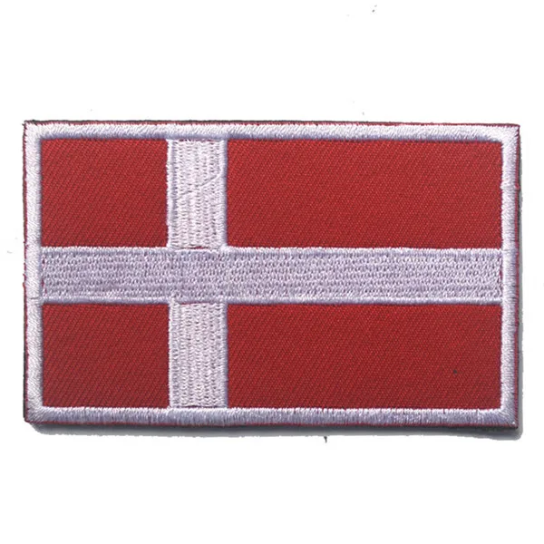 Вышитый Флаг исландской, финской, Швеции, датской, норвежской армии, крючок и петля, 3D Тактическая Военная Ткань, Флаг Северной Европы - Цвет: 4 Denmark