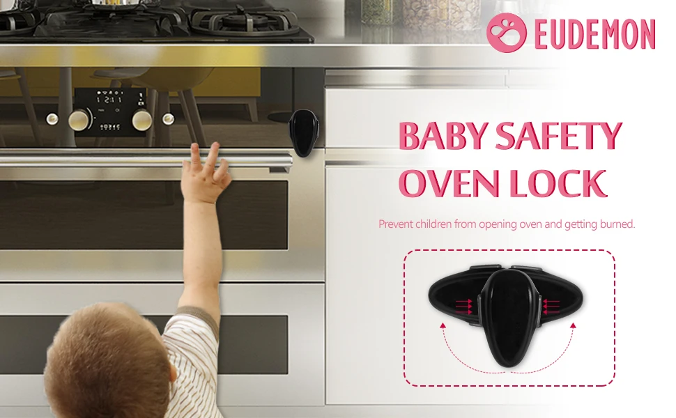 Easy to Install & No Tools Required Child Proof Oven Door Lock Universal Baby Proof Lock for Ovens 1 Pack Heat-Resistant Plastic & 3M Tape Stoves & Microwaves Inaya Oven Lock Child Safety 