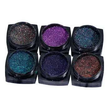 

6 Pcs/set Manicure Nail Art DIY Crystal Epoxy Bright Gradient Glitter Sequin Luxury Quicksand Powder