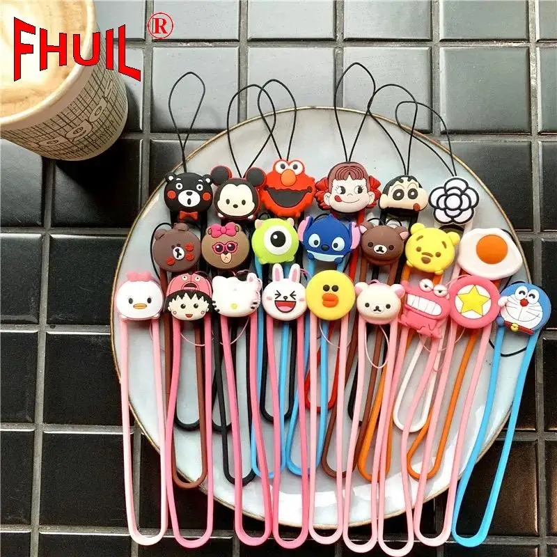 

Phone Charm Cartoon Cute Silicone Lanyards Hand Wrist Strap Kawaii Lanyard for keys iPhone Samsung mobile chain hang rope cord